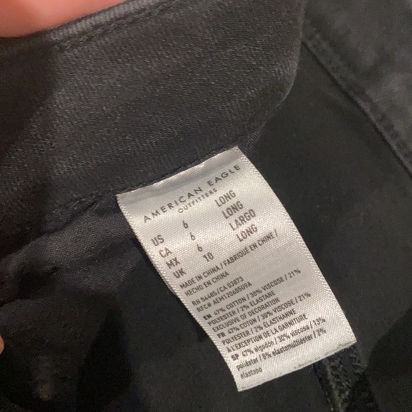 American Eagle Hi Rise Black Jeggings (long) - Picture 2 of 4